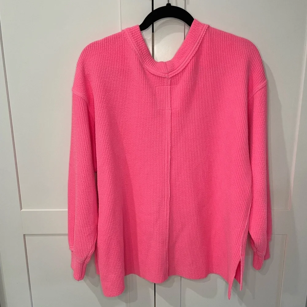 Aerie Neon Hot Pink Oversized Sweater - Picture 6 of 7
